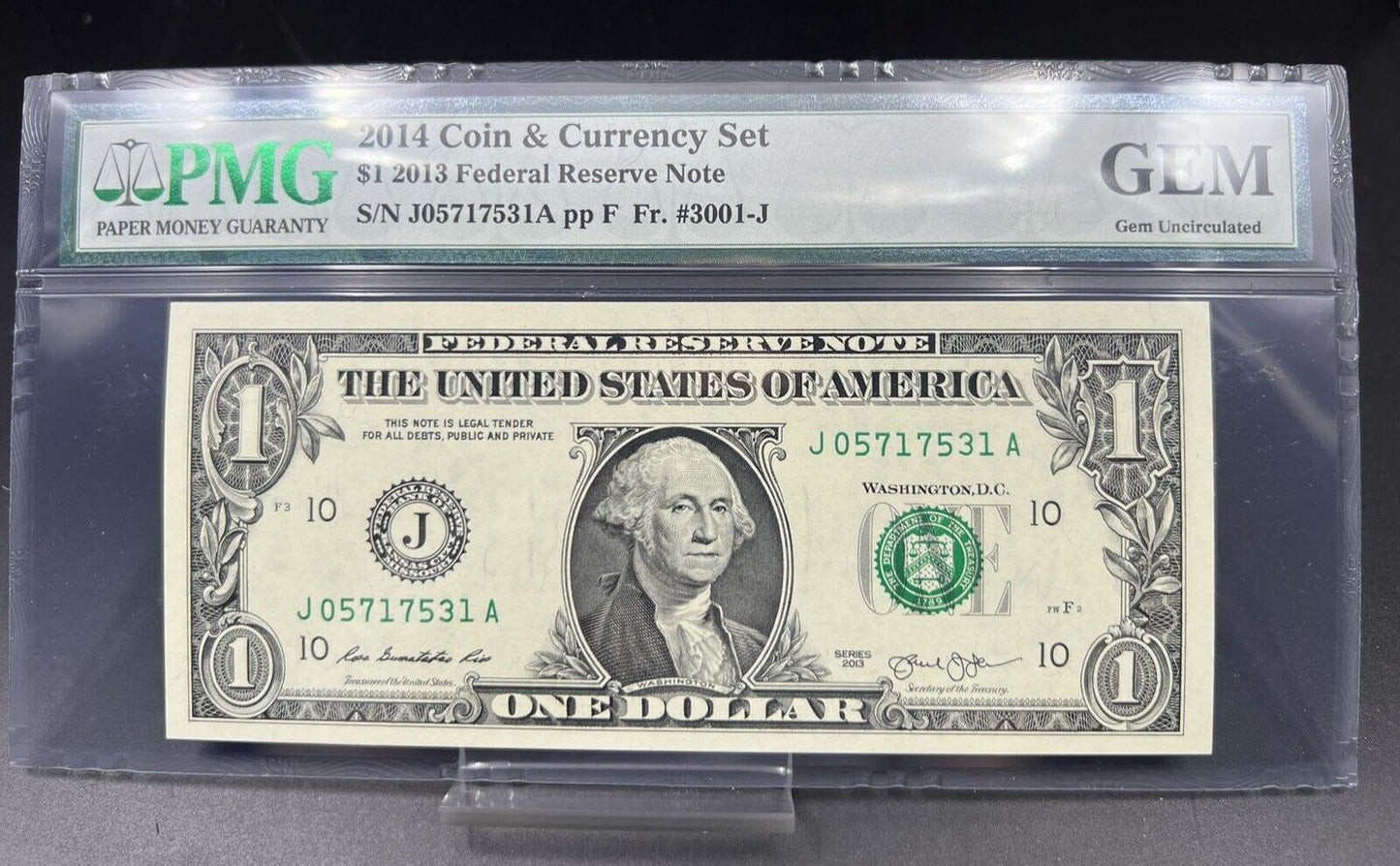 2013 / 2014 FRN Federal Reserve Note Bill GEM UNC PMG COIN AND CURRENCY SET #B
