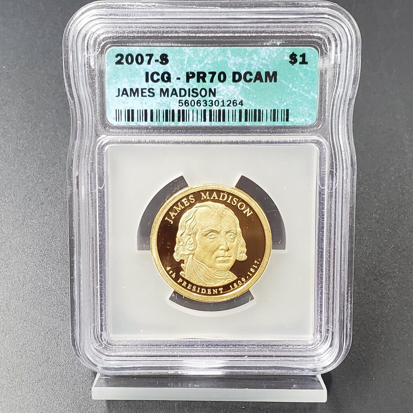 2007 S James Madison Presidential Dollar Coin ICG PF70 DCAM