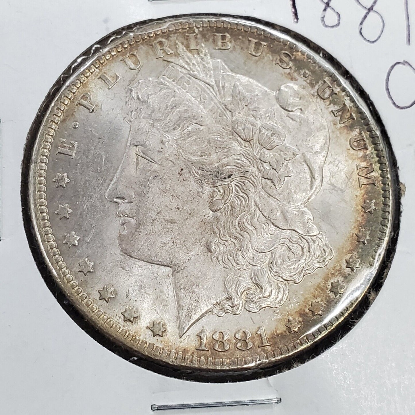 1881 O Morgan Silver Eagle Dollar Coin BU UNC Neat Toning Toner