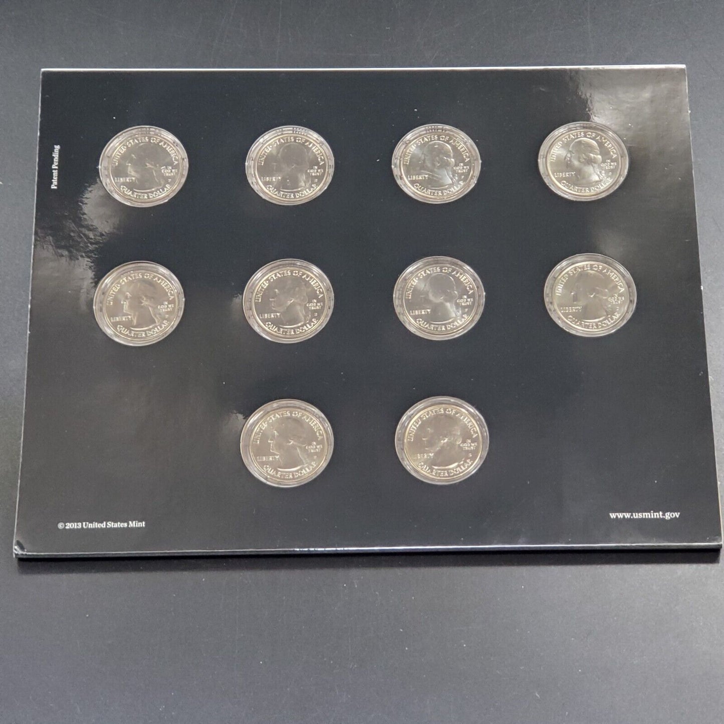 2013 P & D US Mint America the Beautiful Uncirculated 10 Coin Quarter Set In OGP
