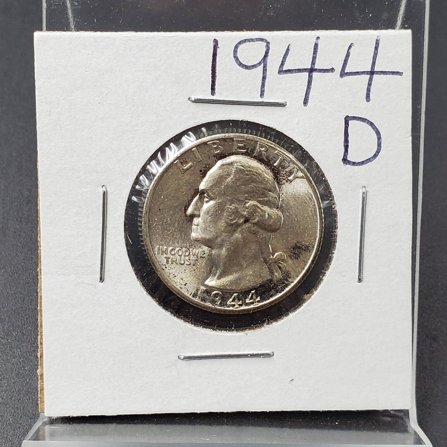 1944 D Washington Silver Quarter Coin BU UNC Toned