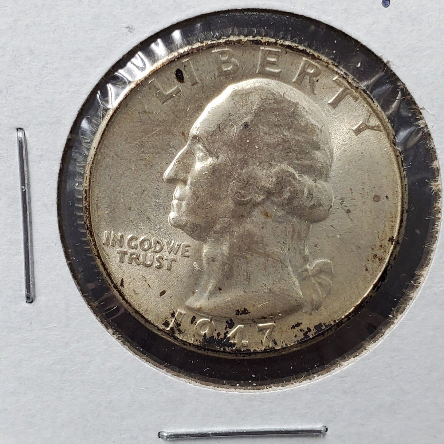 1947 D Washington Silver Quarter Coin BU UNC Uncirculated Neat Toning