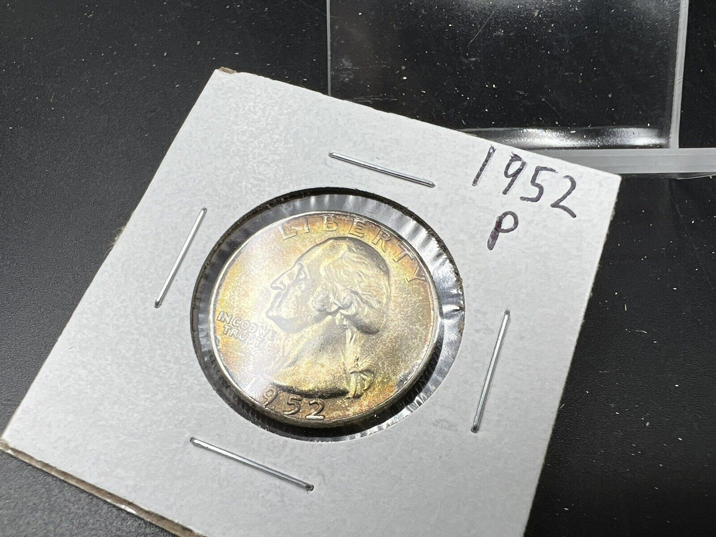 1952 P 25c Washington Quarter Coin Choice BU UNC PQ Nice Toning Toner Amber