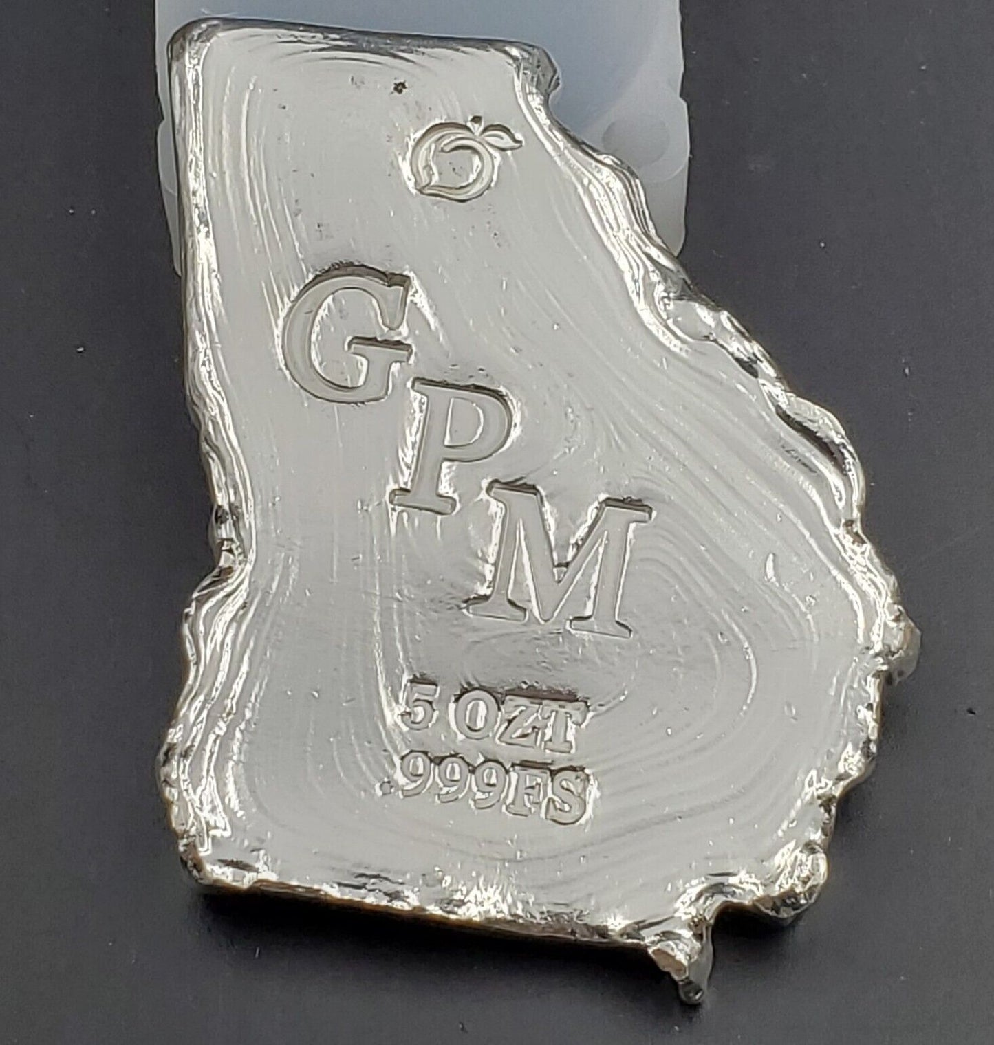Georgia Precious Metals GPM 5 Troy Oz .999 Fine Silver Hand Poured Georgia Bar