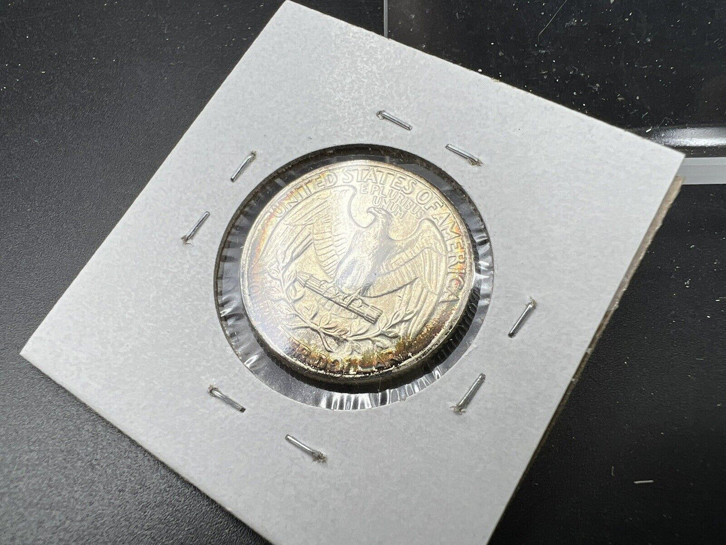 1943 P 25c Washington Quarter Coin Choice BU UNC Nice Halo Toning Toner WW2 ERA
