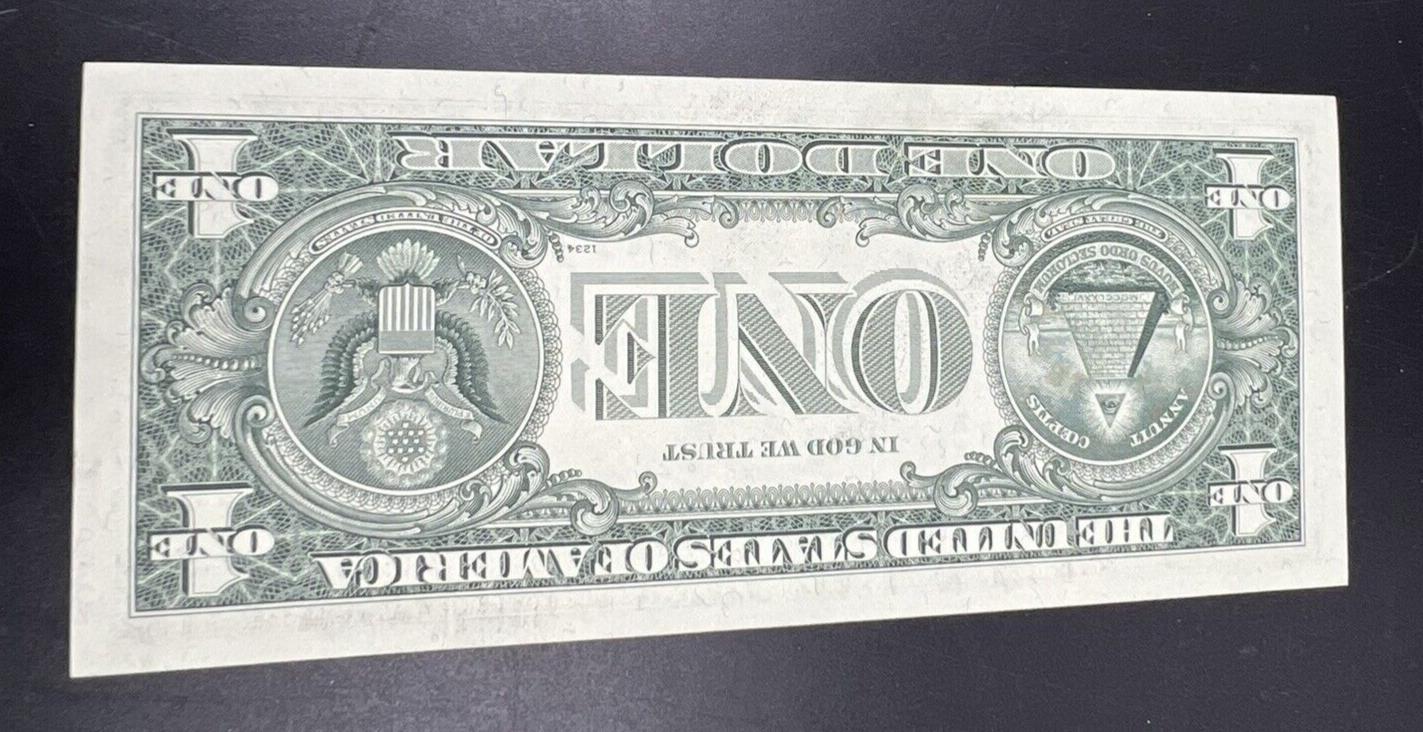 1969 $1 FRN Federal Reserve Note CH AU Bill Repeat Serial Number # 86000860