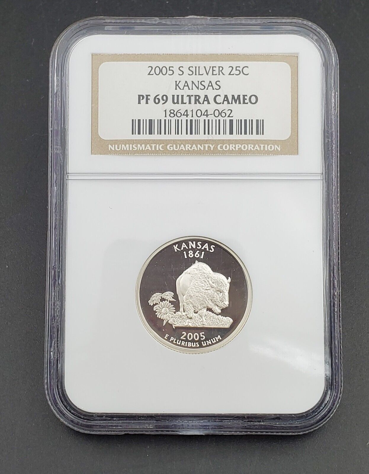 2005 S KANSAS State Statehood Silver Quarter Coin NGC PF69 Ultra Cameo #2