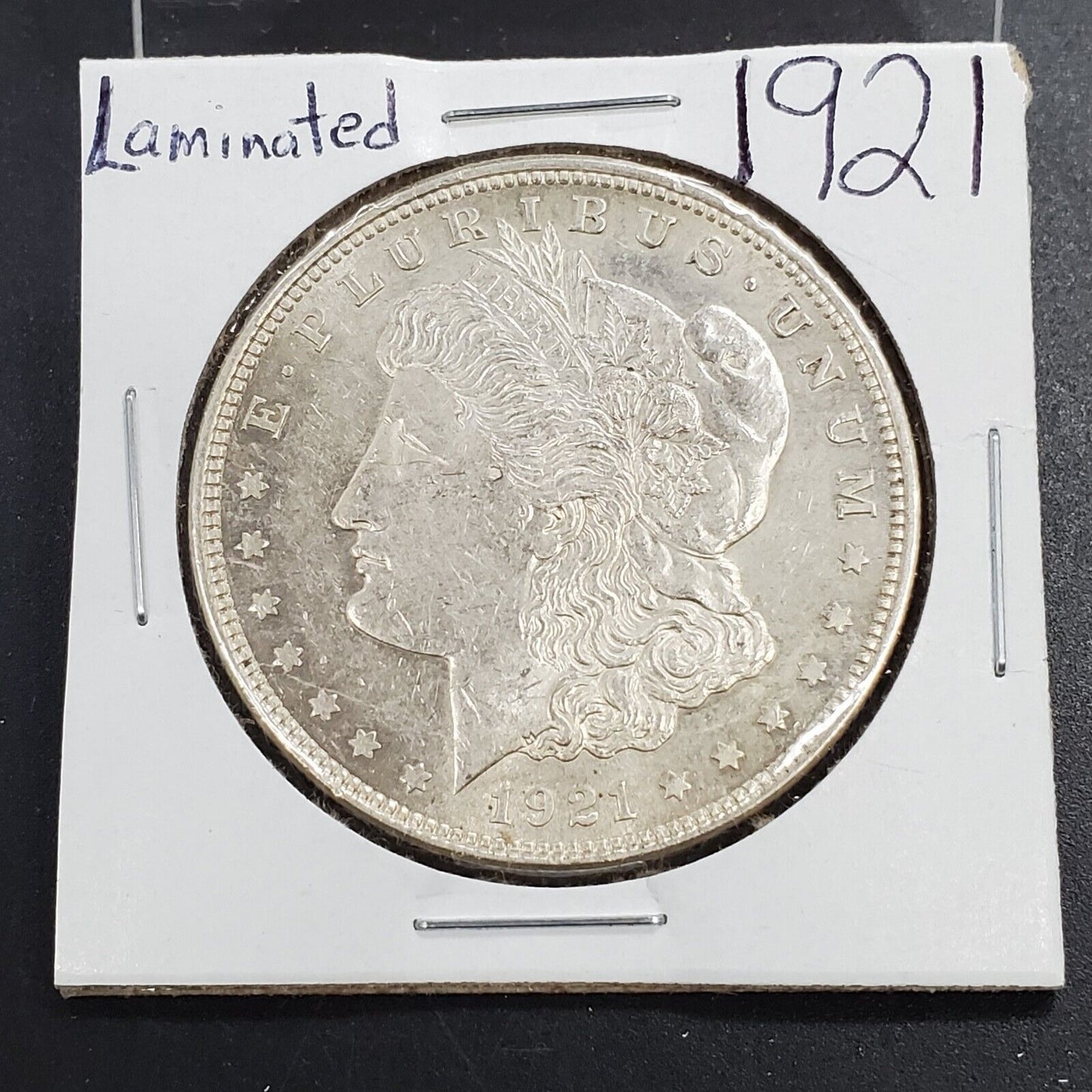 1921 P Laminated Error Coin Morgan Silver Eagle Dollar AU About UNC