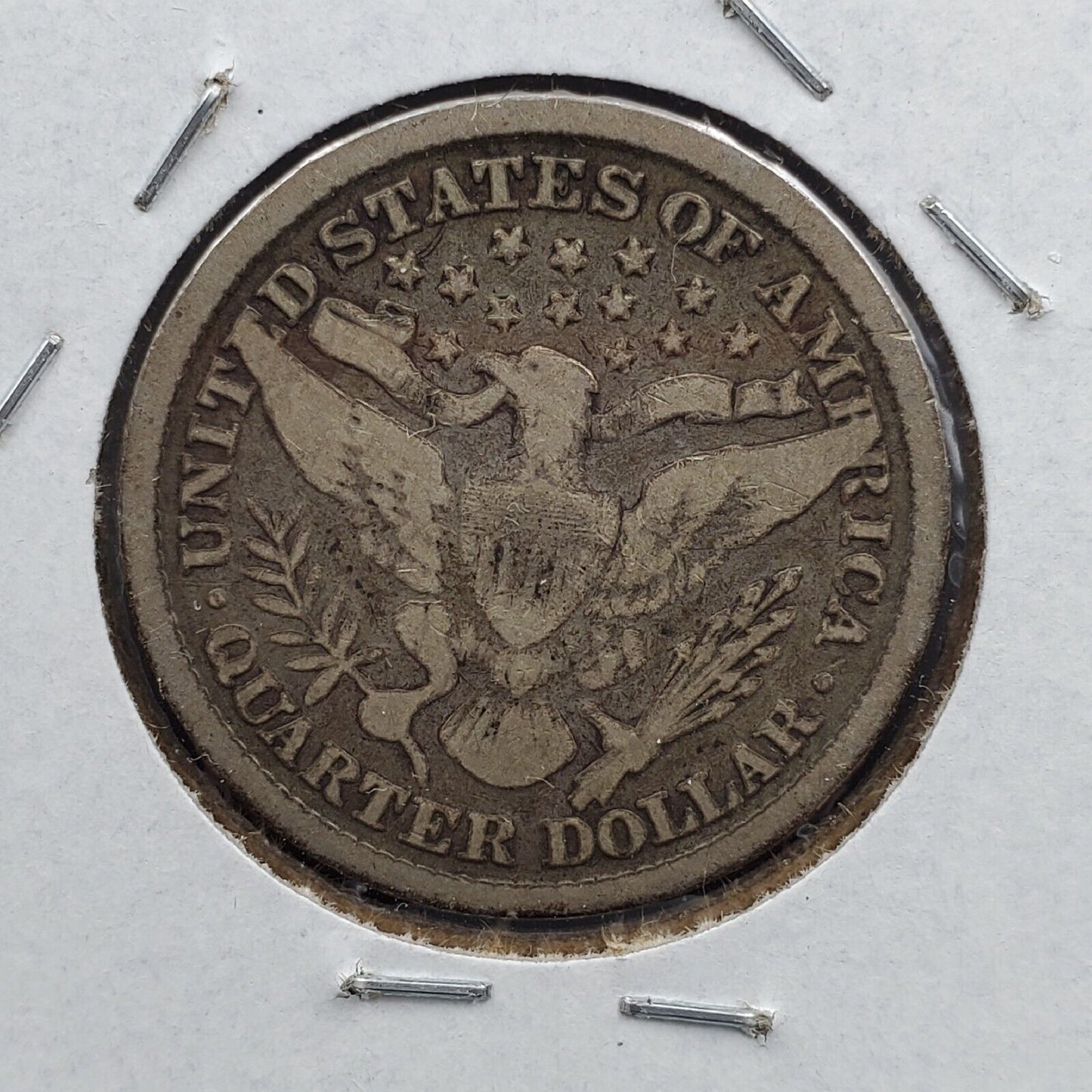 1897 P Barber Silver Eagle Quarter Coin Circulated VG Very Good