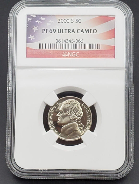 2000 S Jefferson Nickel Coin NGC PF69 UCAM Ultra Cameo Gem Proof