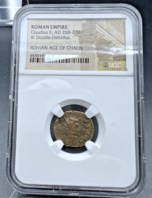 ROMAN EMPIRE Claudius II AD 268-270 AE4 Double Denarius Ancient Rome Bronze Coin