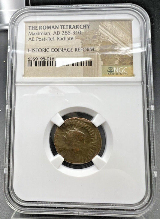 The ROMAN Tetrarchy Maximian AD 286-310 AE Radiate Rome Ancient bronze coin