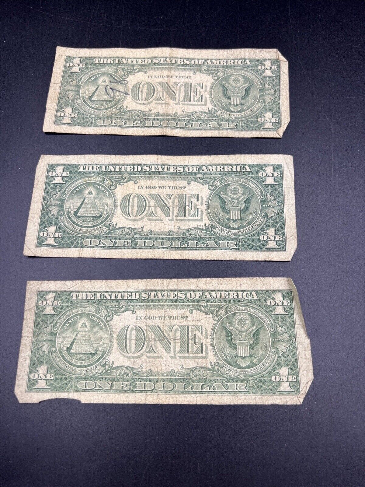 Lot of 3 1963 B $1 Barr Signature Federal Reserve Note FRN Green Seal CULLS