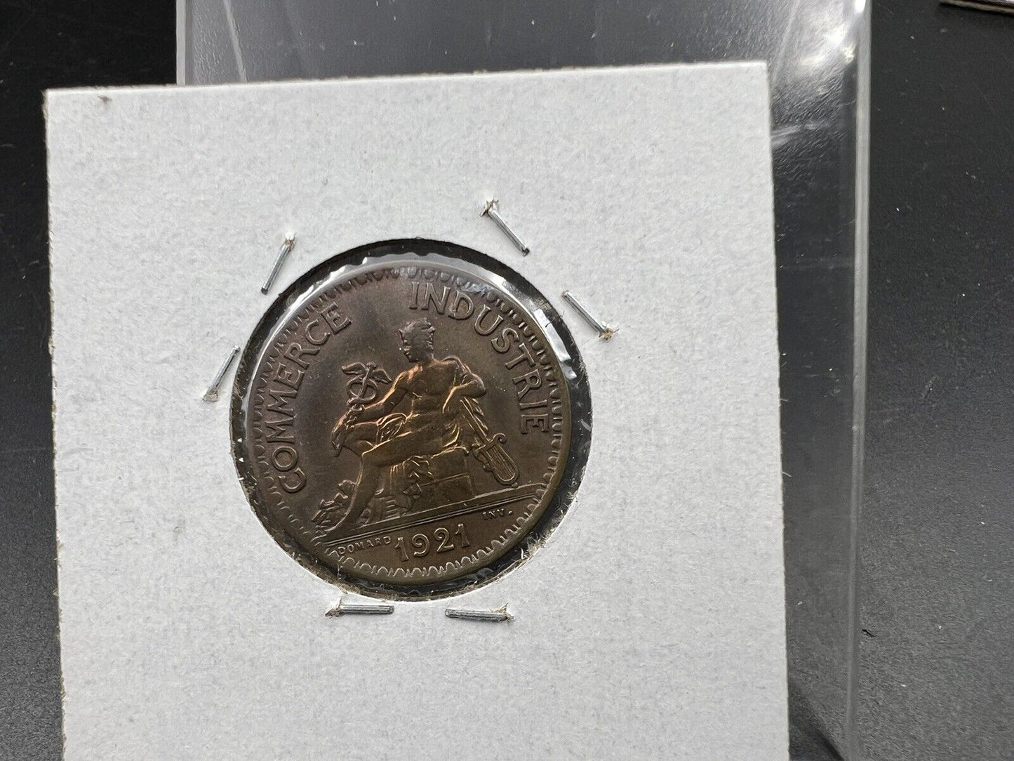 France 1921 One 1 Franc, Chamber of Commerce KM# 876 XF Neat Toning Toner