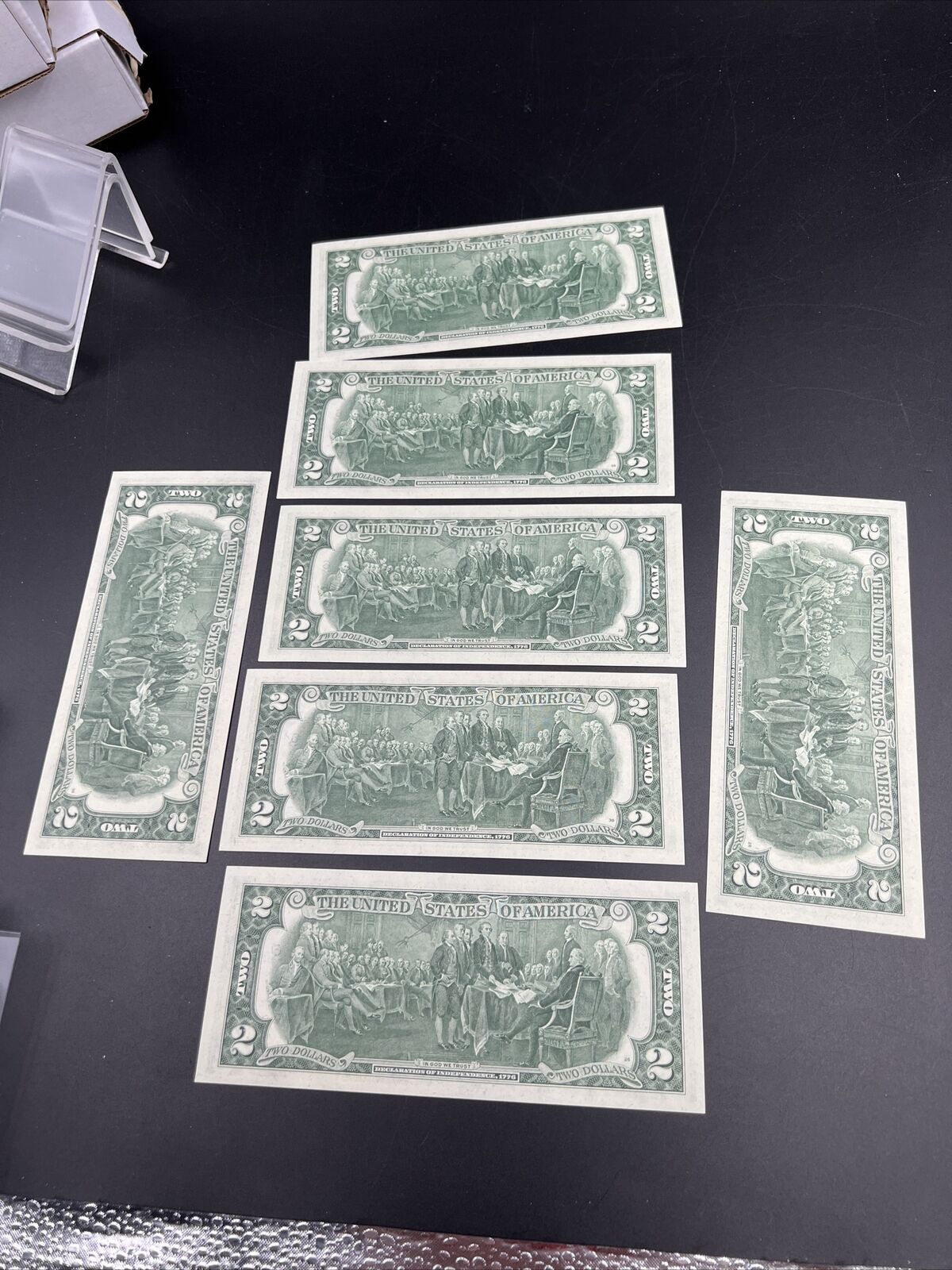 7 Consecutive Note Lot 1976 $2 Bicentennial Bill Federal Reserve Note ...