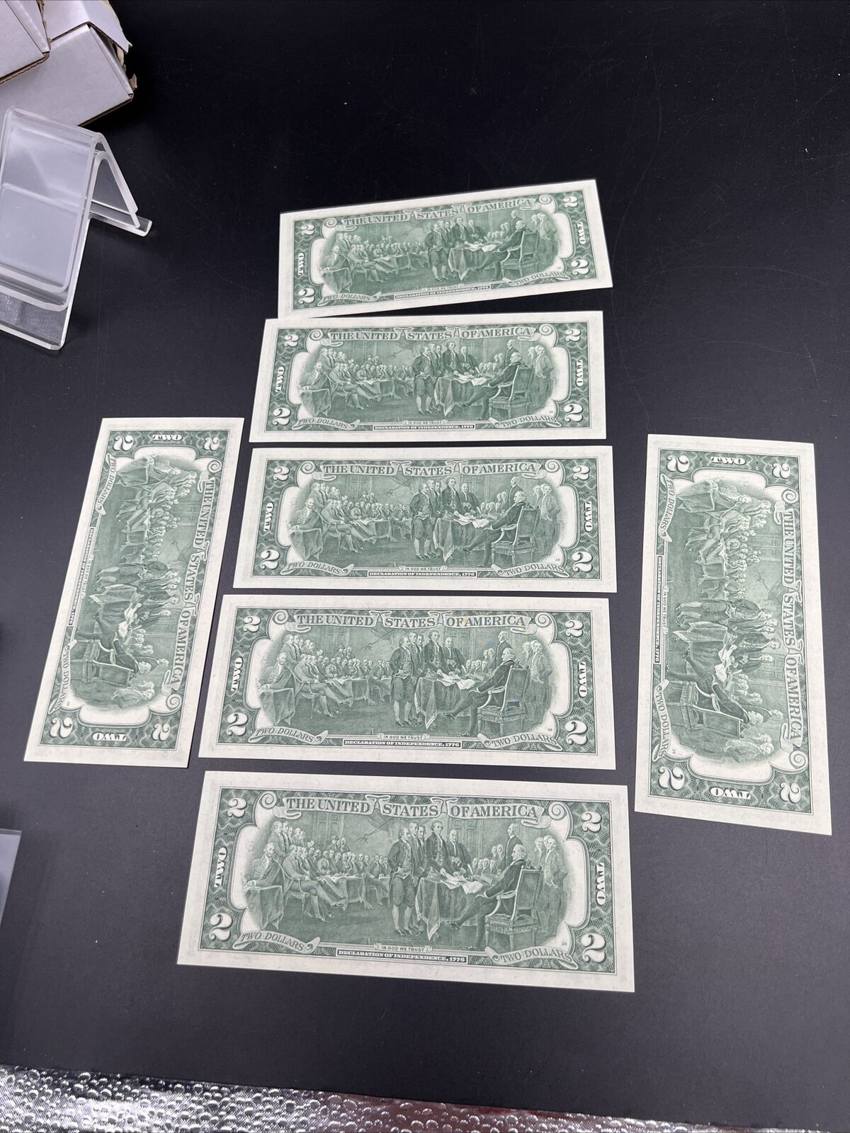 7 consecutive Note Lot 1976 $2 Bicentennial Bill Federal Reserve Note CHOICE UNC