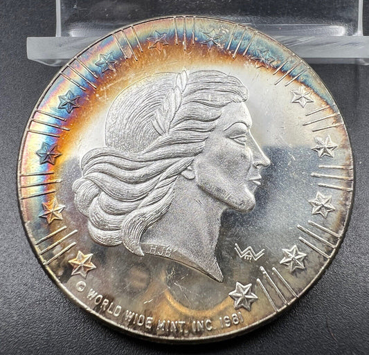 World Wide Mint 1 oz Silver Classic Liberty Head / Eagle round coin GEM BU TONER