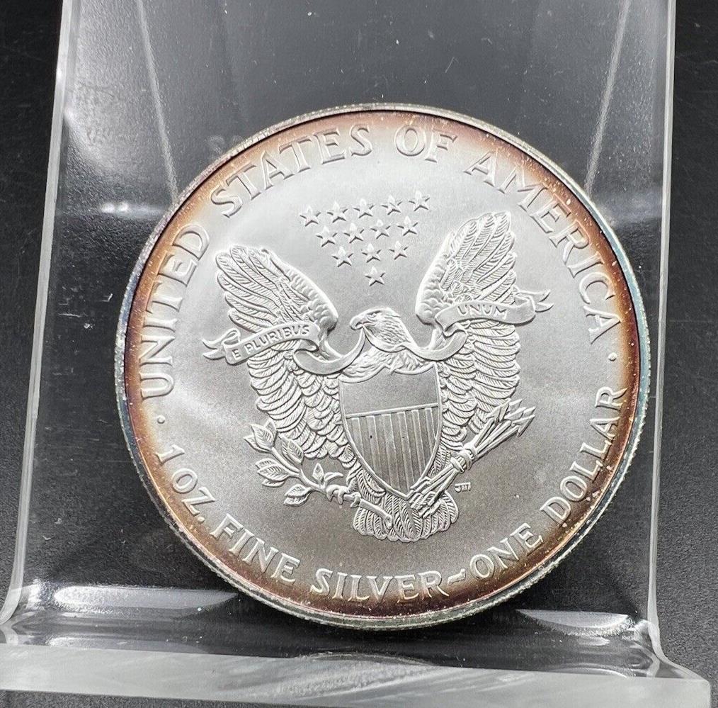 2000 1 oz .999 American Millenium Silver Eagle Coin Gem BU Unc Neat Toning Rever