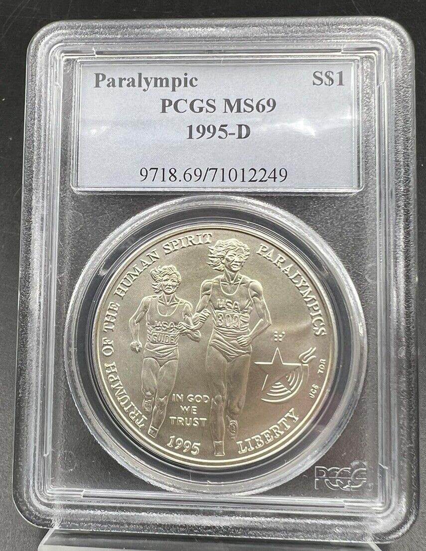 1995 D Atlanta Paralympic Blind Runner 90% Silver Commemorative Dollar PCGS MS69