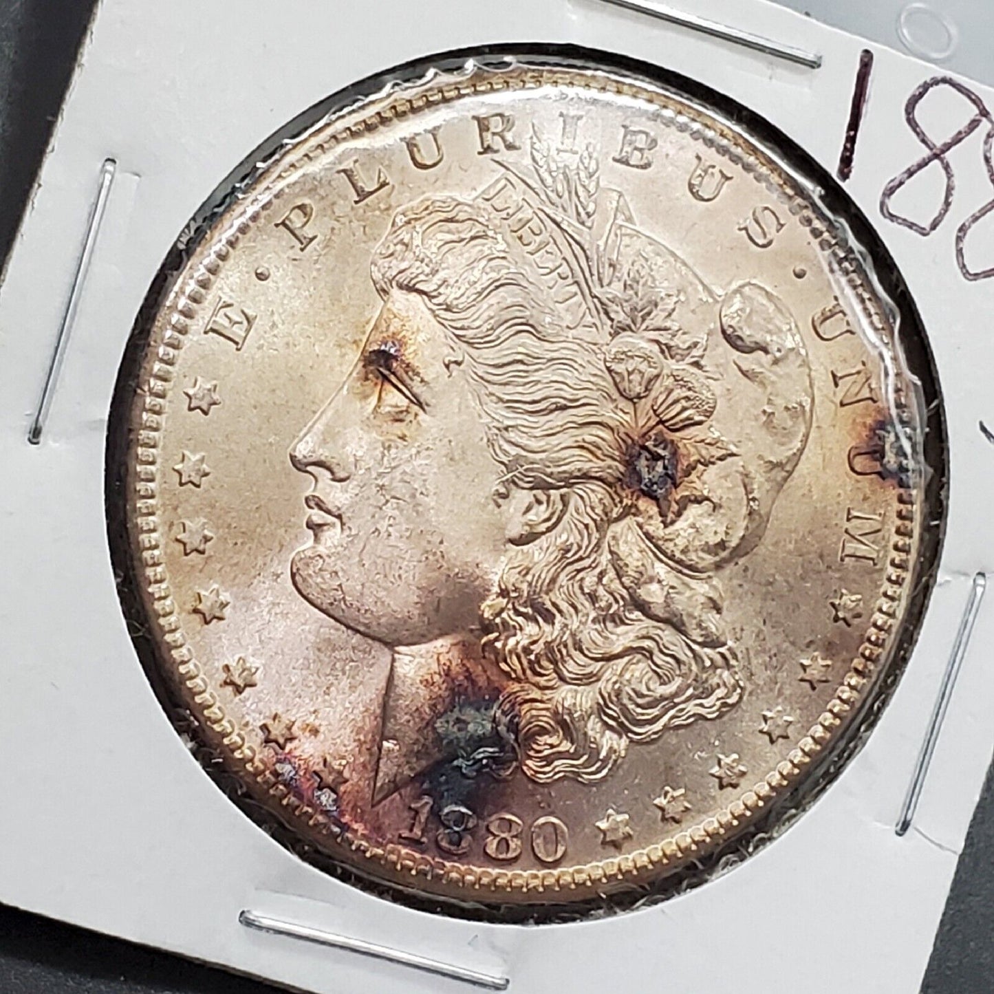 1880 S Morgan 90% Silver Eagle Dollar Coin Choice BU UNC Neat Toning Toner