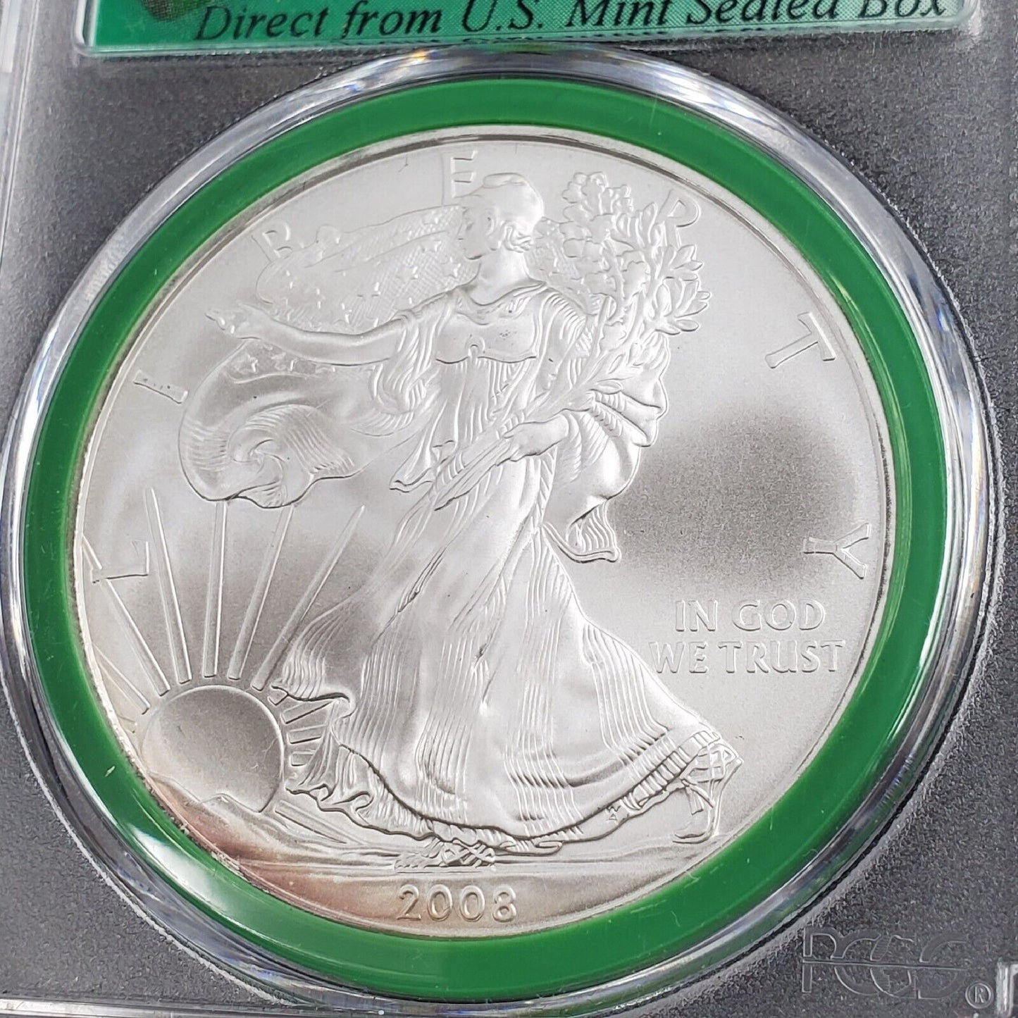 2008 P 1 OZ American 1oz 999 Silver Eagle PCGS MS70 Mint Sealed Box Green Holder