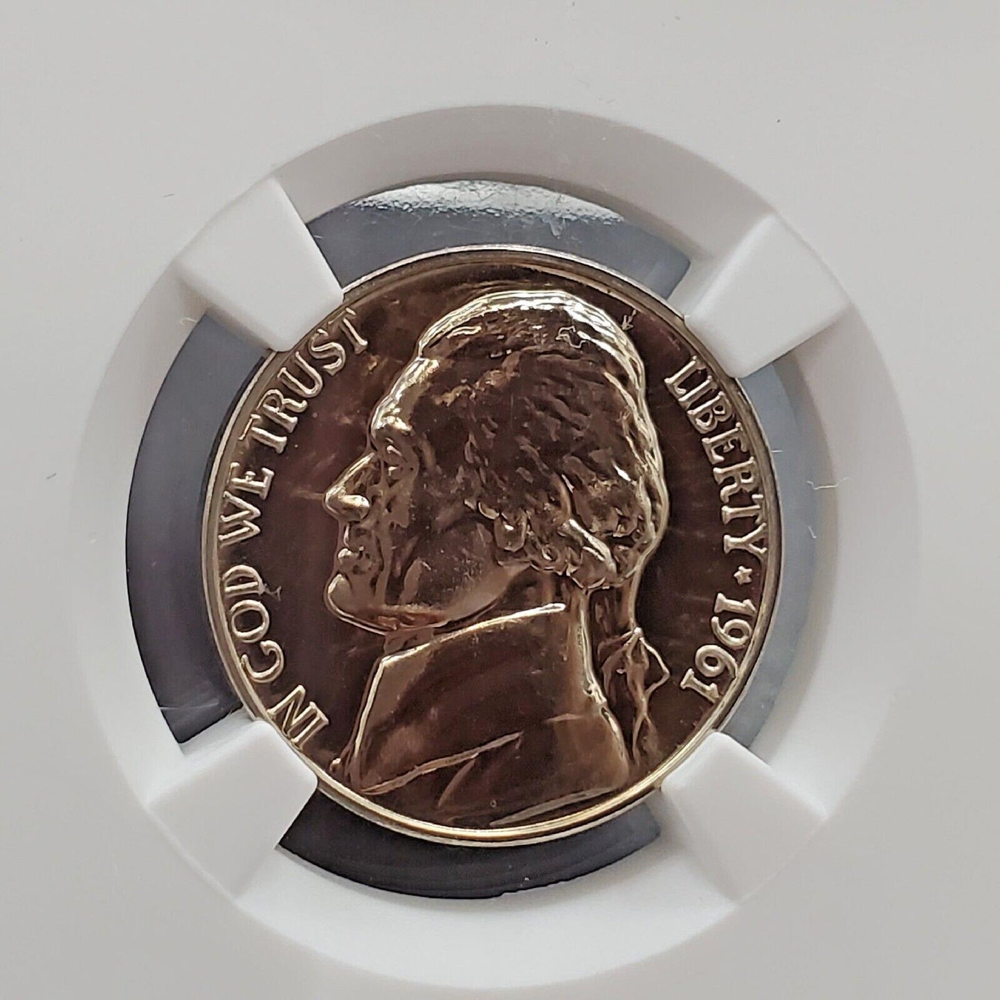 1961 P Jefferson Gem Proof Nickel Coin NGC PF68 Gem Proof Certified