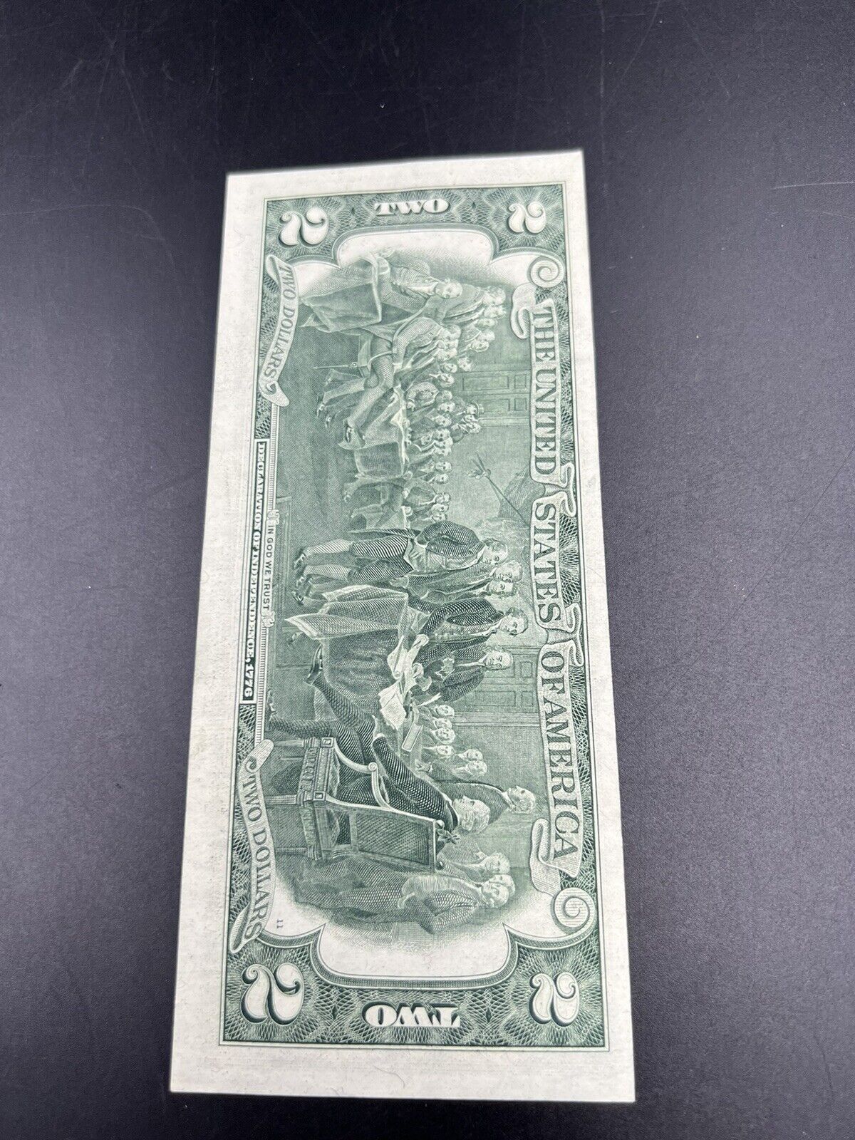 1976 $2 FRN Bicentennial Two Dollar Bill Green Seal Birthday Note 05 31 52 UNC