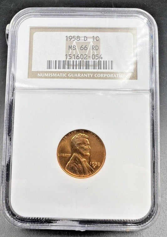 1958 D Lincoln Wheat Cent Penny Coin NGC MS66 RD GEM BU #3