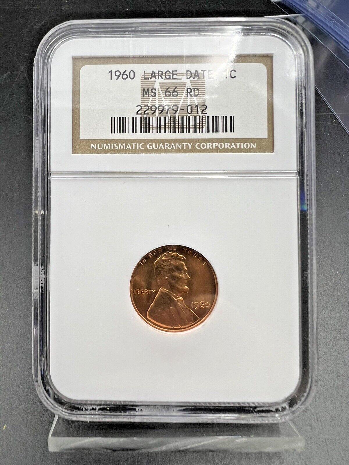 1960 P Lincoln Memorial Cent Penny Coin NGC MS66 RD Large Date #2