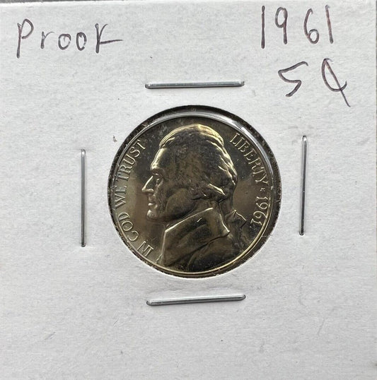 1961 P Jefferson Gem Proof Nickel Coin #A