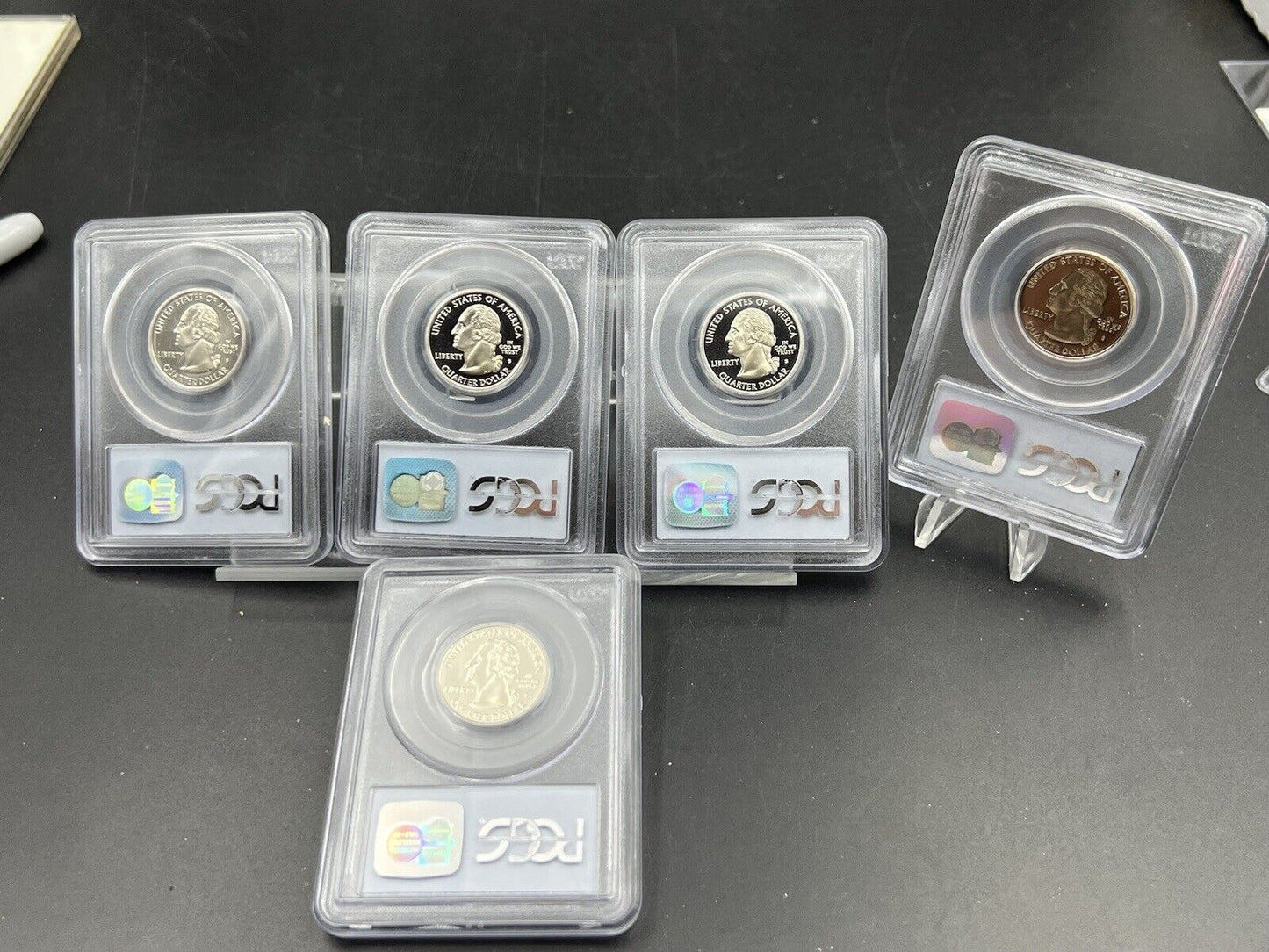 2002 S Complete 5 Coin CLAD Proof Quarter Set PCGS Graded PR69 DCAM