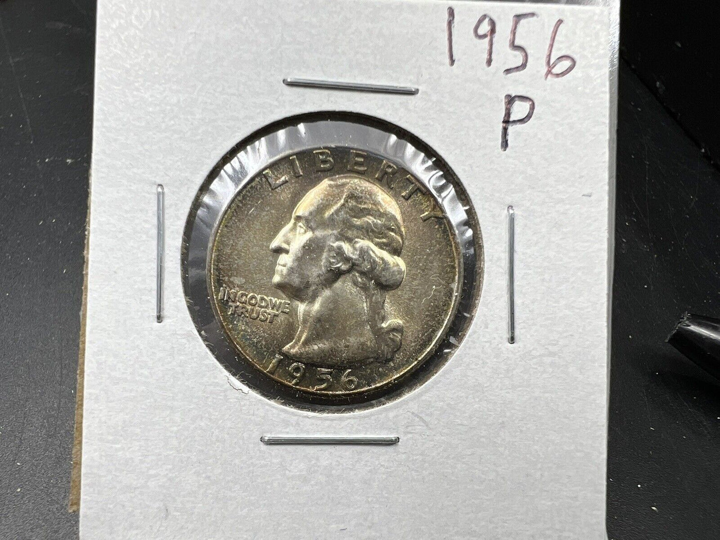 1956 P 25c Washington Quarter Coin Choice BU UNC Nice Toning Toner