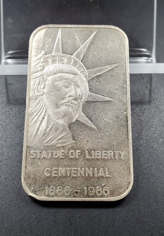 Statue of Liberty 1986 Centennial 999 Silver 1 oz Art Bar ingot Medal