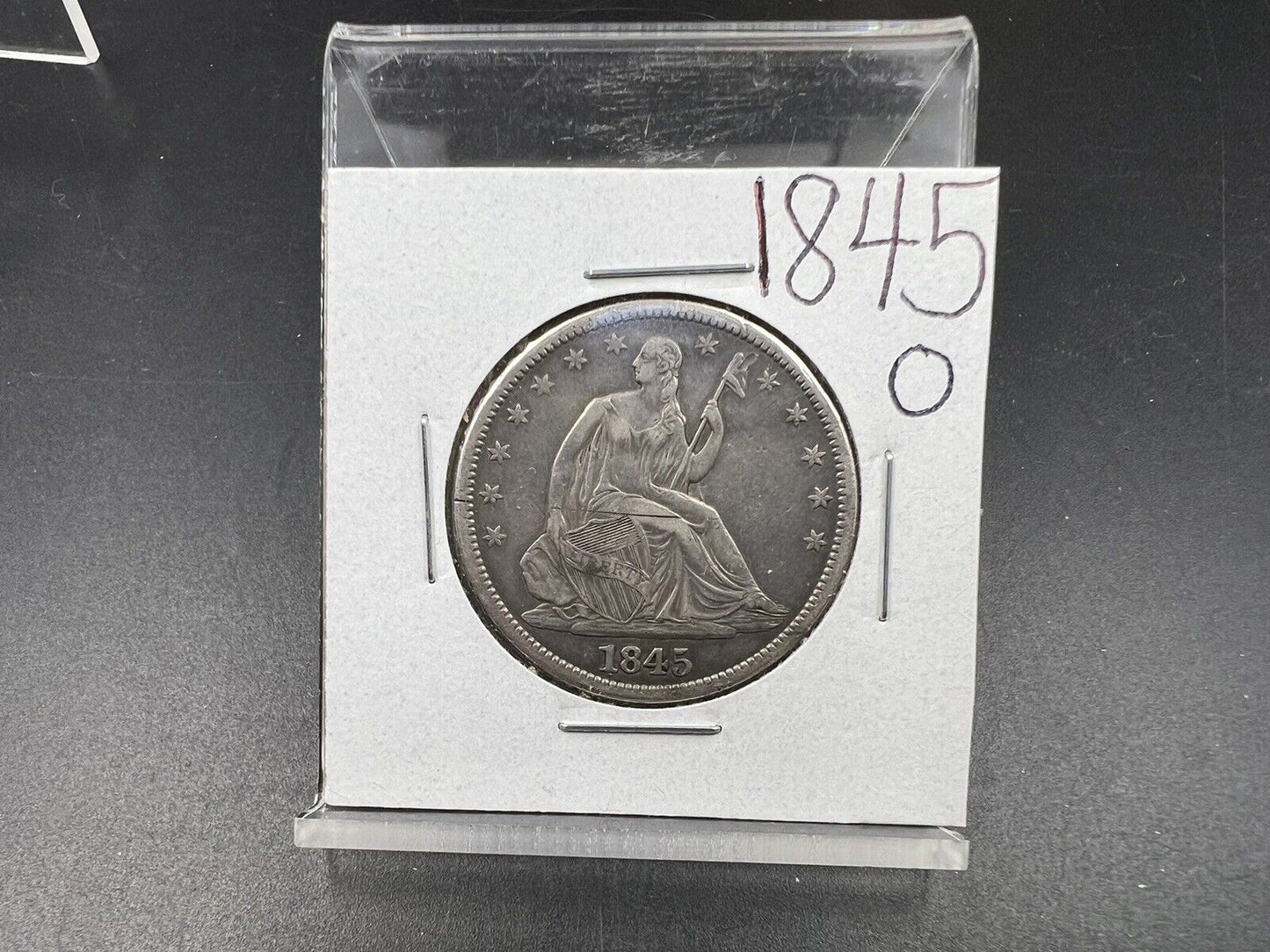 1845 O 50c Seated Liberty Silver Half Dollar Coin AVG XF EF Extra Fine Circ