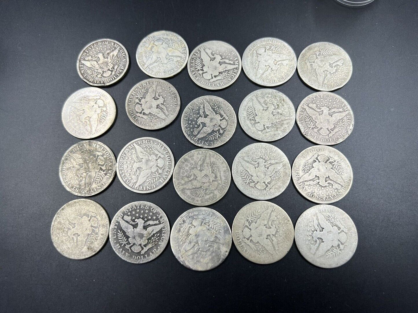 $10 FV Barber Silver Half Dollar Coin Roll AG + 90% silver 20 Coins