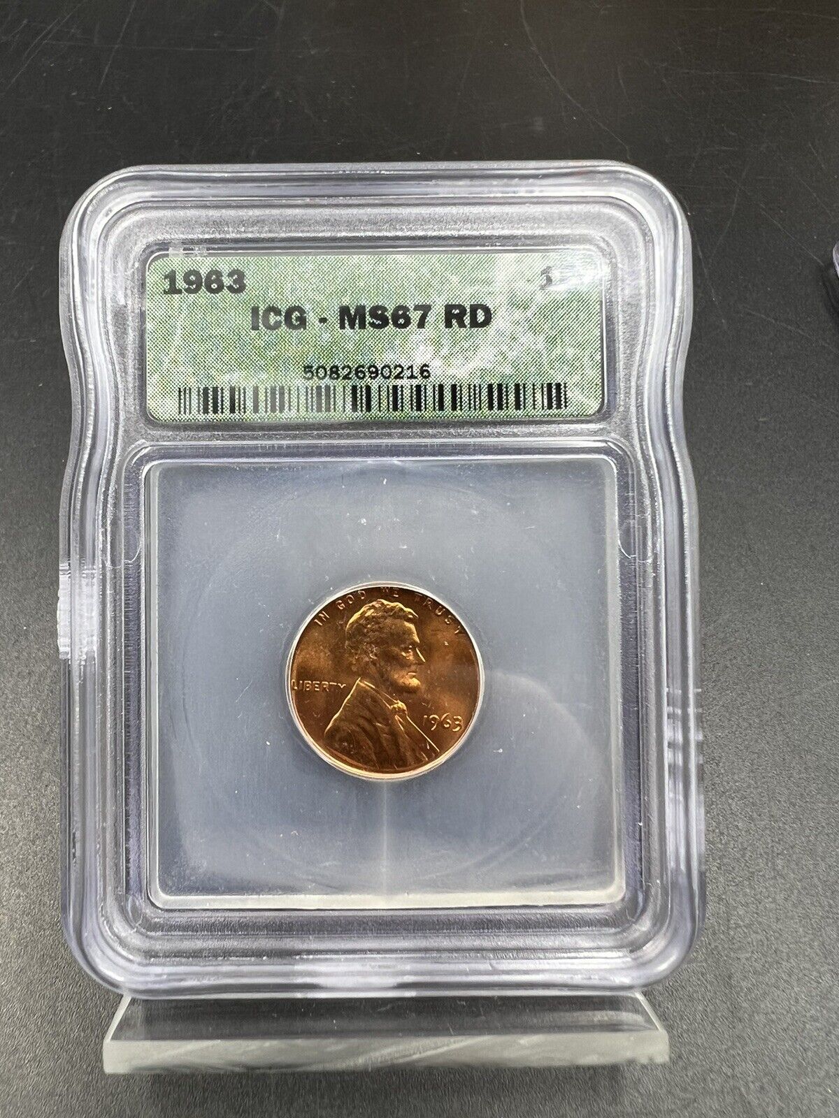 1963 1C Lincoln Memorial Cent Penny Coin MS67 RD Red ICG