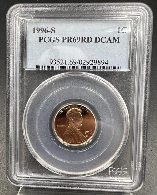 1996 S Lincoln Memorial Cent Penny PR69RD DCAM Deep Cameo