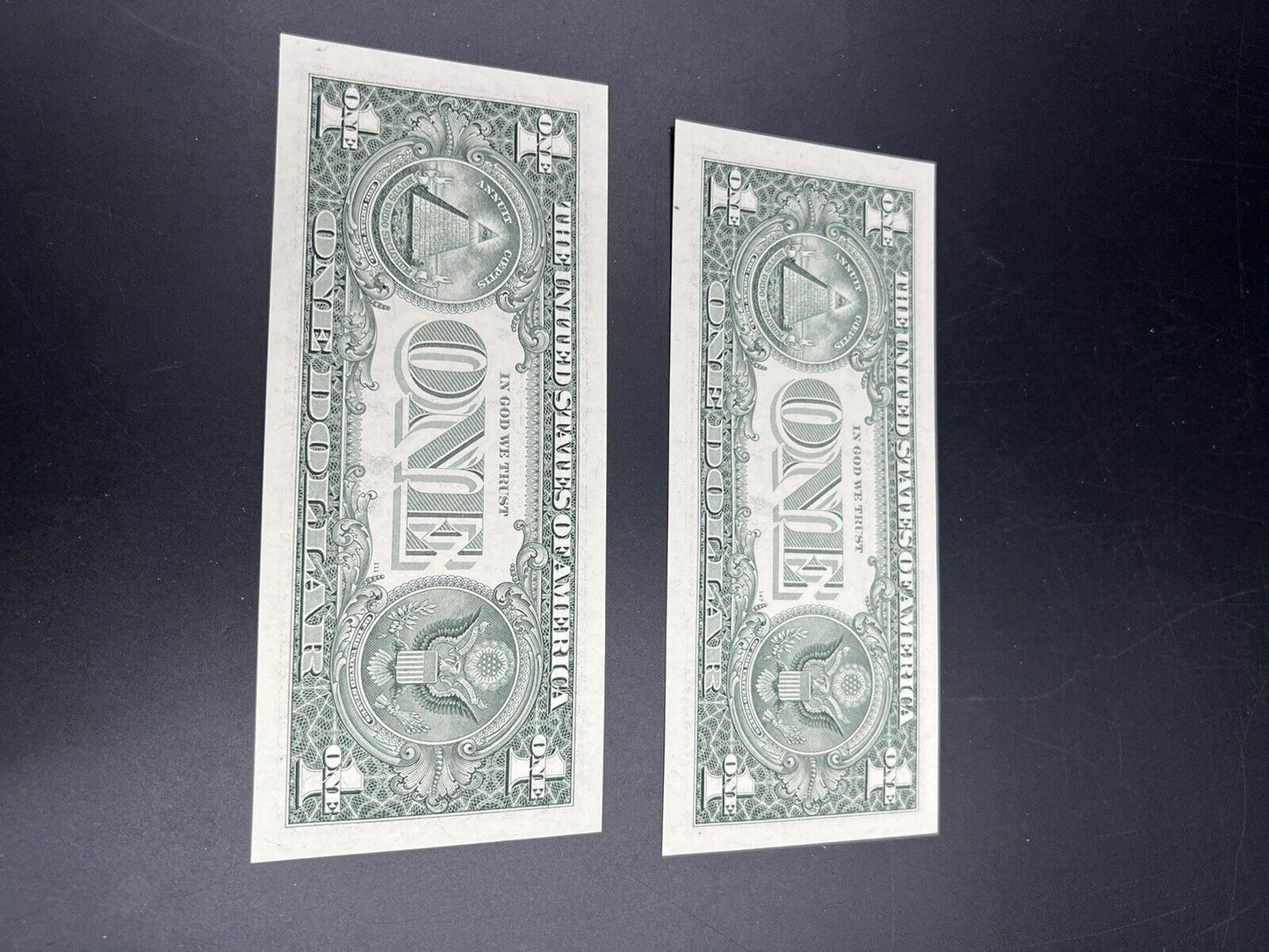 2 Consecutive 2006 $1 FRN SIXTUPLE REPEATER Serial Numbers 44444401-3 CH UNC