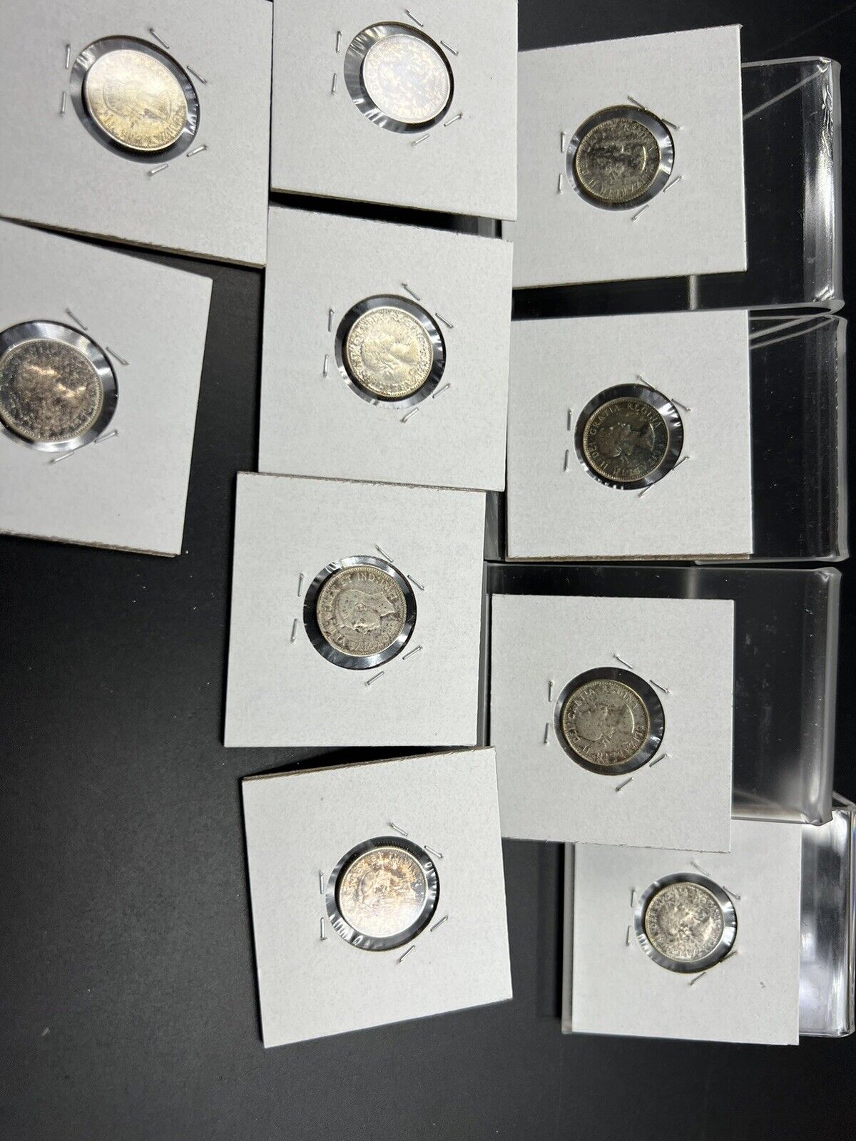 Toner Lot of 10 80% Canada Silver Dime Coins with Nice Toning