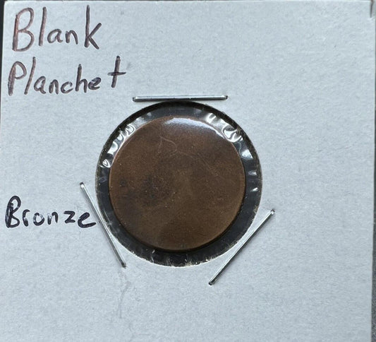 1C Lincoln Cent Penny Coin Blank Planchet Error Bronze Copper Alloy