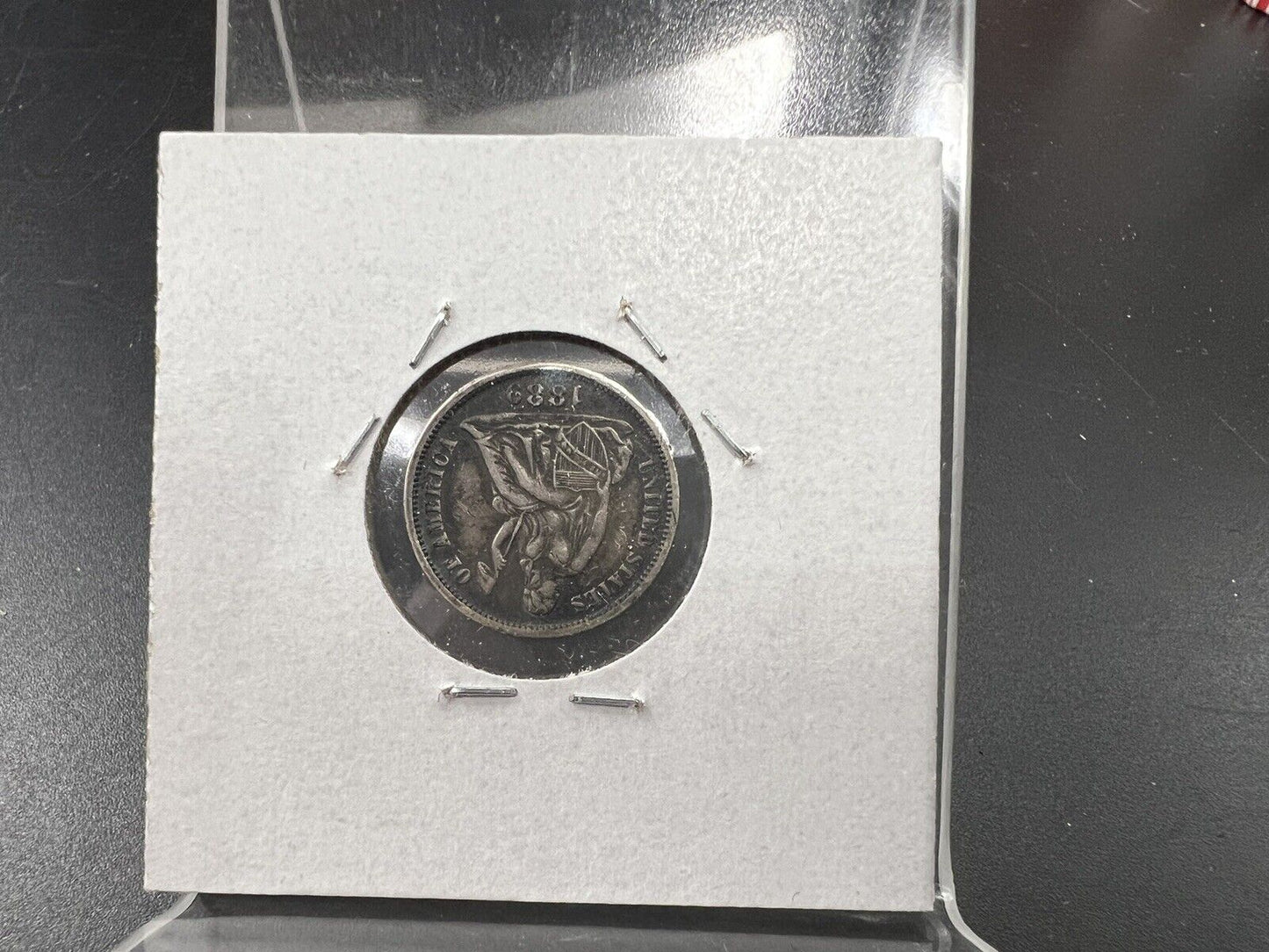 Love Token 1889 Liberty Seated 10c USA Dime Silver Coin BG intials