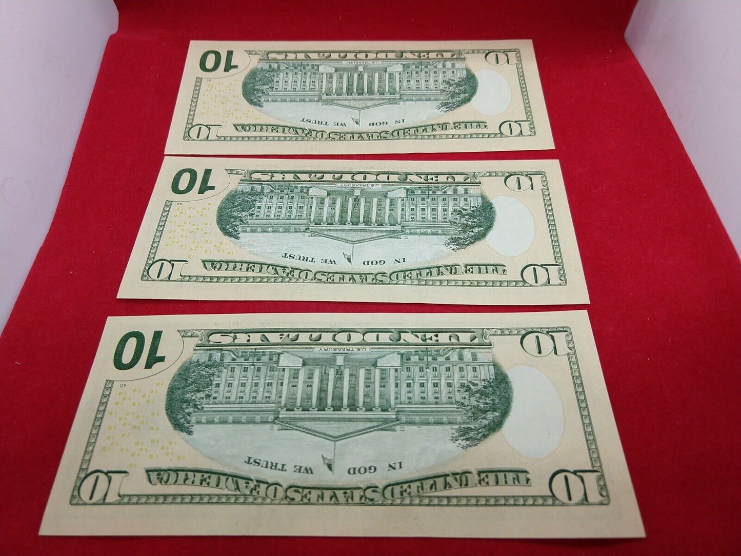 Lot 3 Consecutive 2004 A FRN $10 Federal Reserve Notes Choice Uncirculated 2