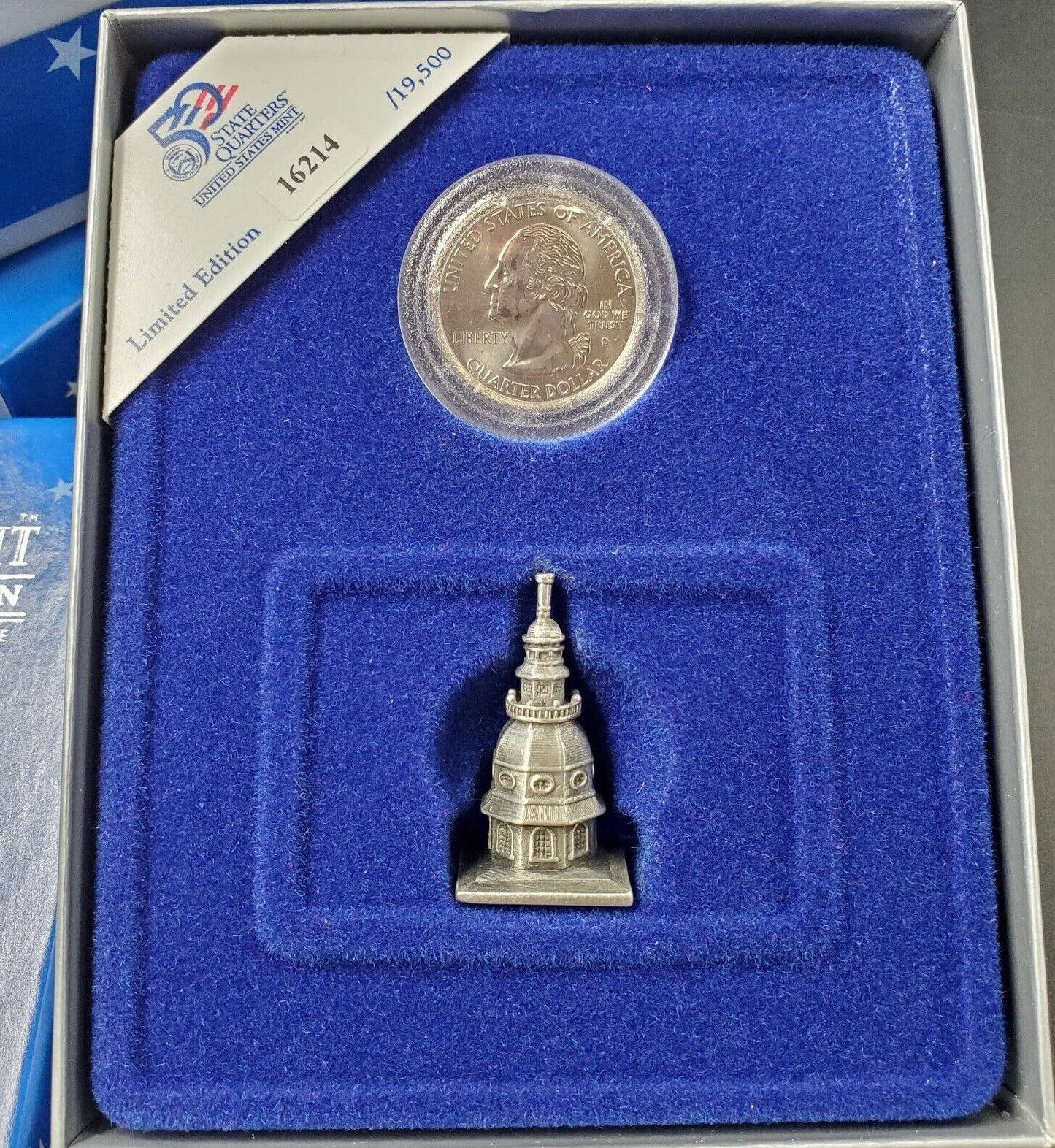 2000 Maryland State Quarter American Spirit Coin & Figurine Set in Box