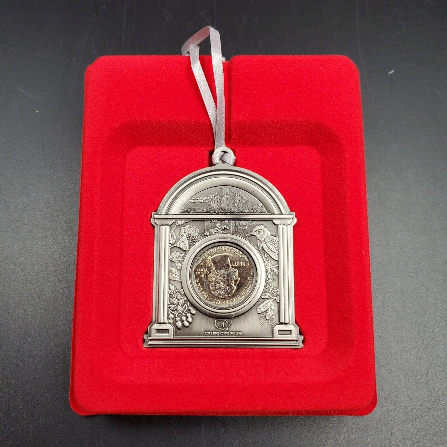1999 Georgia State Quarter Ornament Hallmark American Spirit Collection In Box