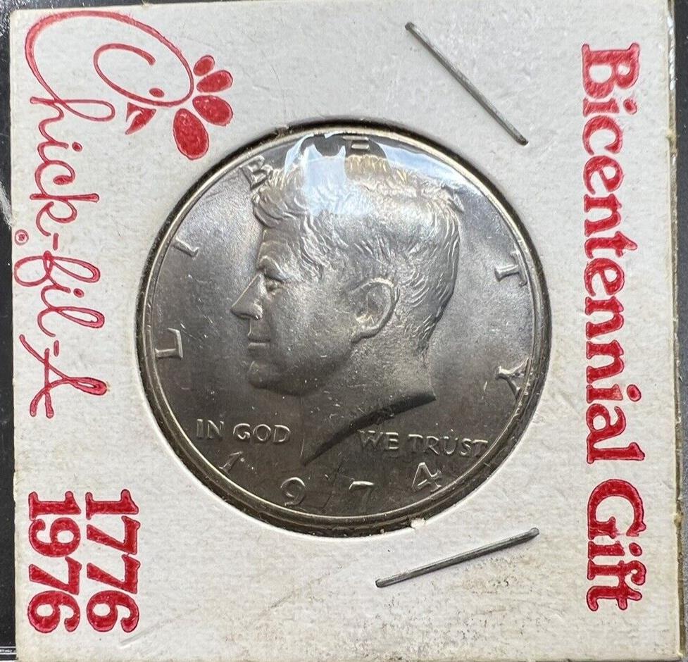 Chick Fil A BICENTENNIAL GIFT 1974 Kennedy Half Dollar UNC #3