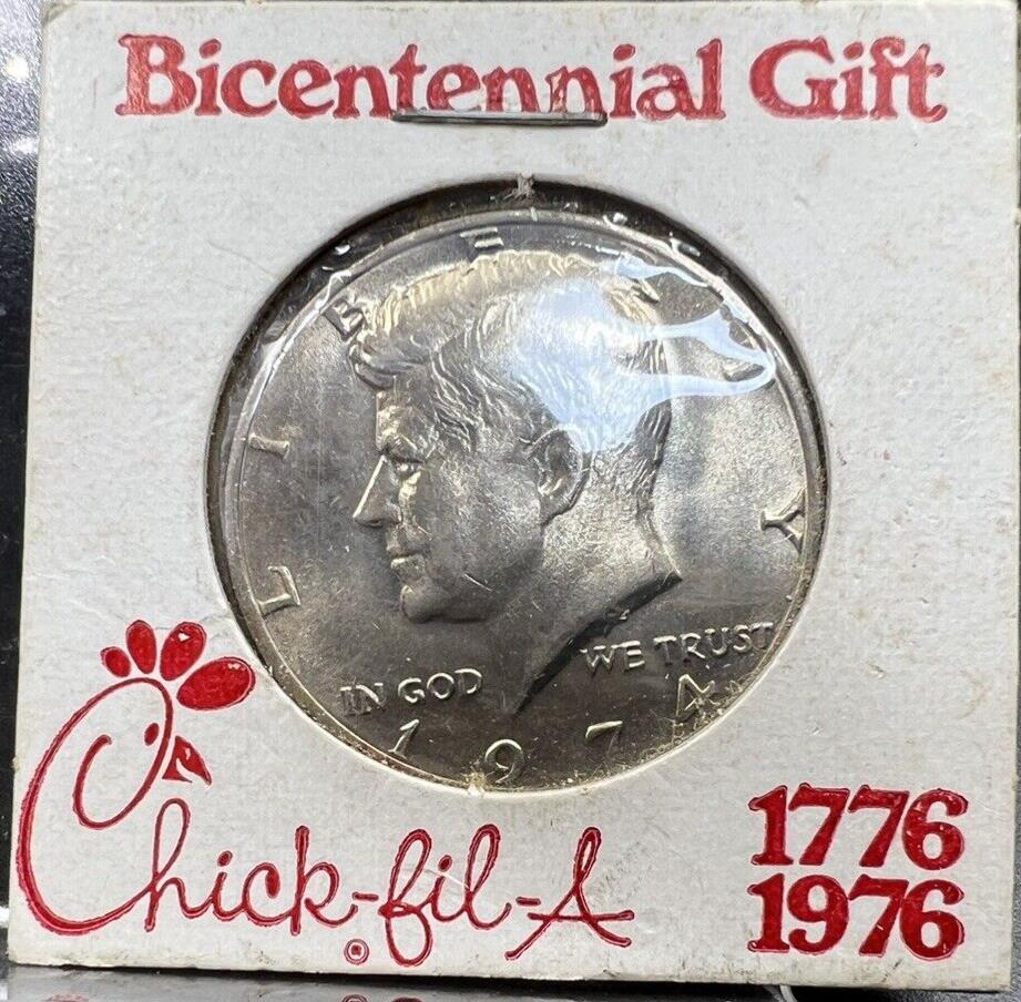 Chick Fil A BICENTENNIAL GIFT 1974 Kennedy Half Dollar UNC