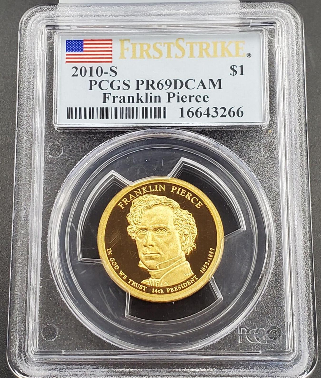 2010 S Franklin Pierce Presidential Dollar Coin PCGS PF69 DCAM #2