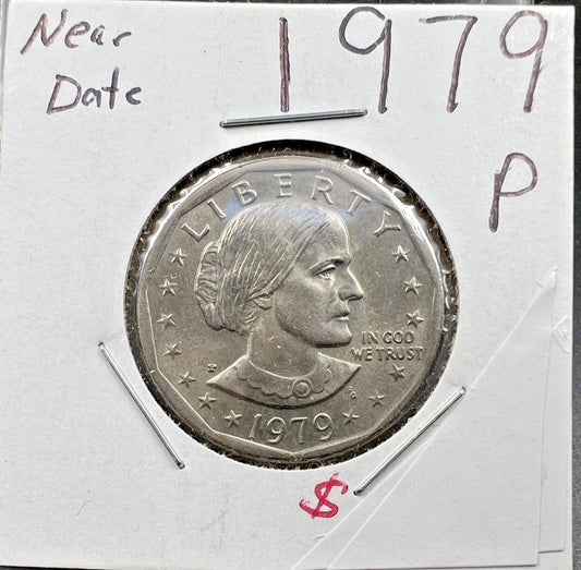 1979 P $1 SBA Susan B Anthony Clad Dollar Coin BU UNC Near Date Variety