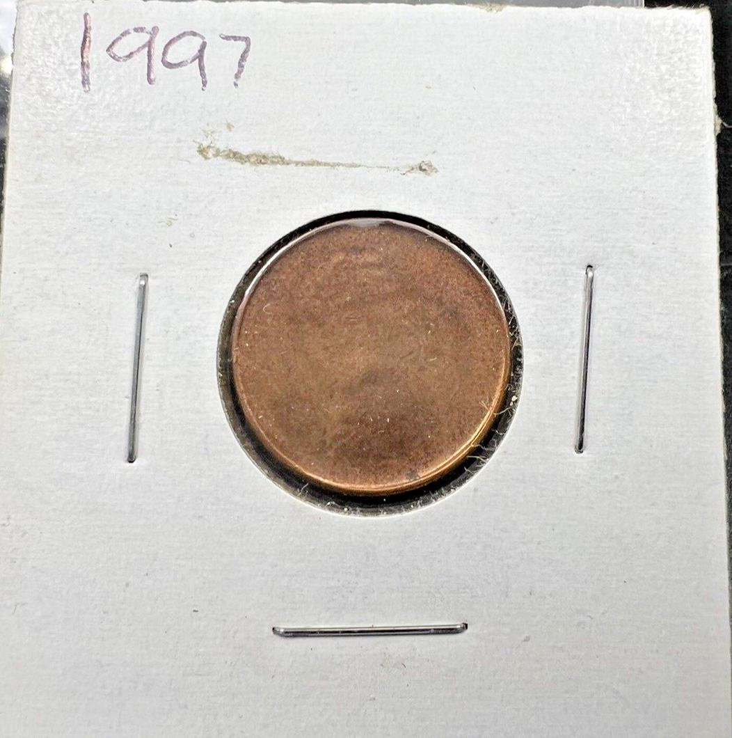 1997  Lincoln Memorial Cent Penny Coin Capped Die Struck Thru Error UNC RB
