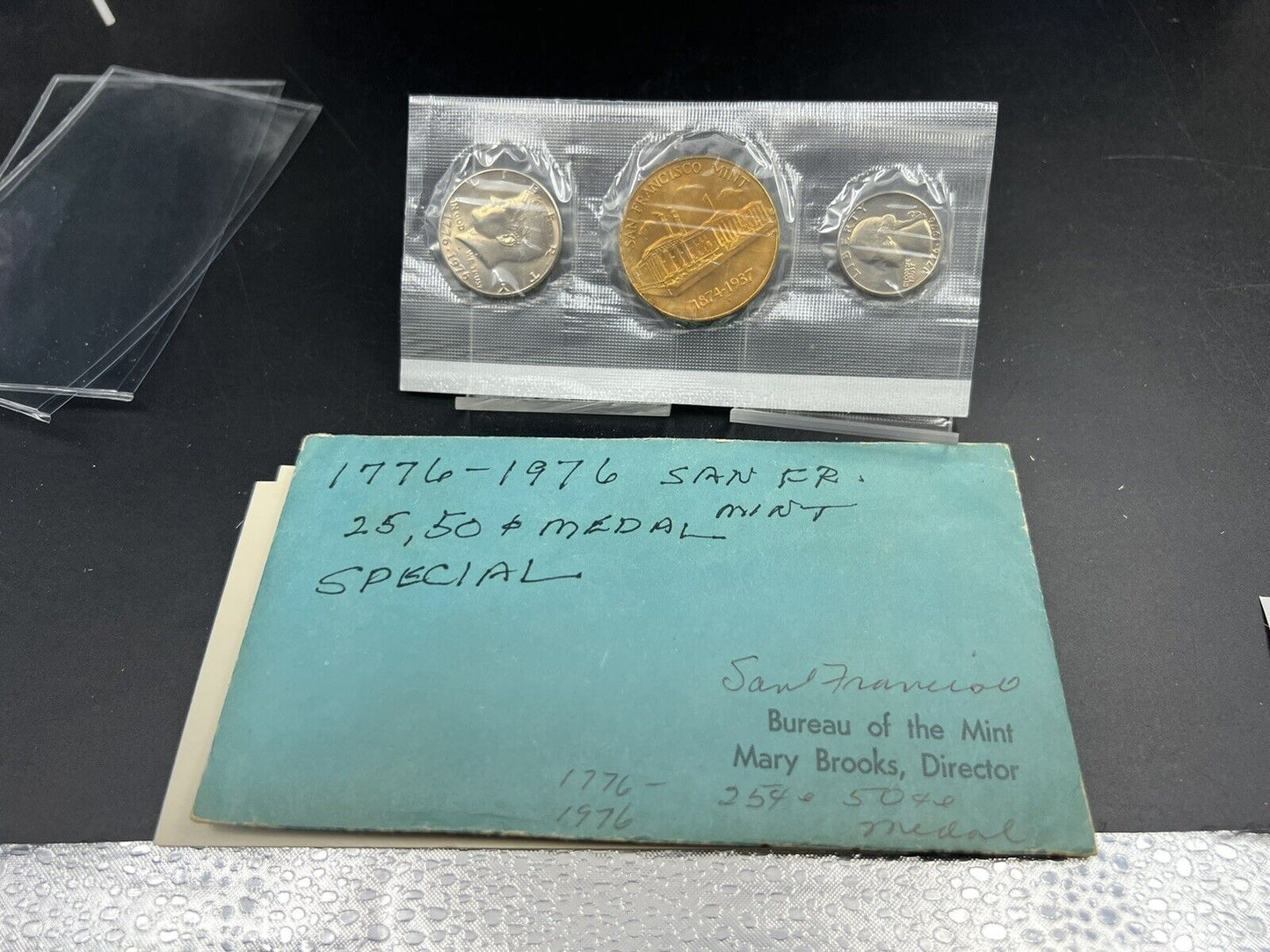 1976 D 25c & 50c W/ San Francisco Mint Director Mary Brooks Coin & Medal Set